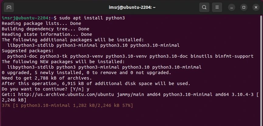 python installation on linux