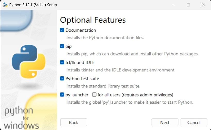 python installation on windows