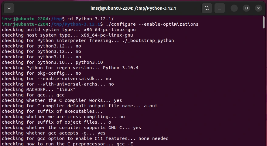 python installation on linux